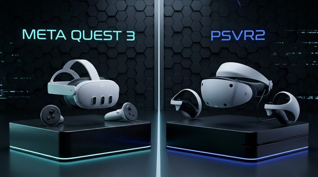 PSVR2 vs Meta Quest 3 VR fitness headset hardware comparison
